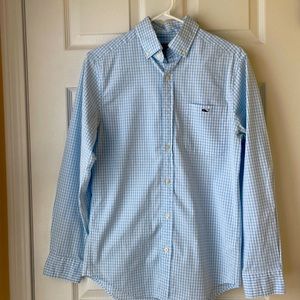Vineyard Vines Classic Fit Button Down Blue/White Plaid Shirt. XS.